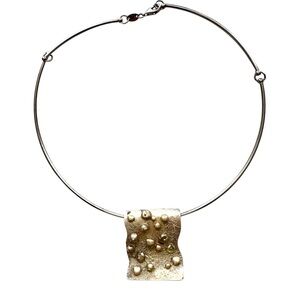 Arezzo .925 Silver Choker Necklace with Unbranded Modernist Pendant